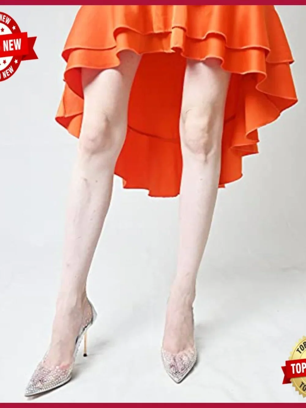Studded Transparent Pumps with Bowknot Pointed Toe High Heels Size 4-15